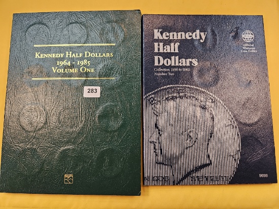 Two Kennedy Half Dollar Albums, One Full and One Partially full