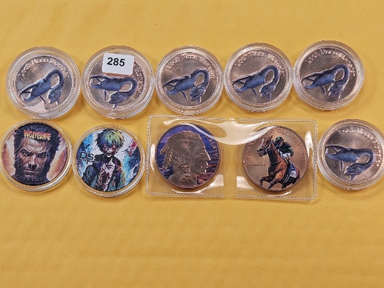 Ten .999 Fine Copper Art One Ounce Rounds