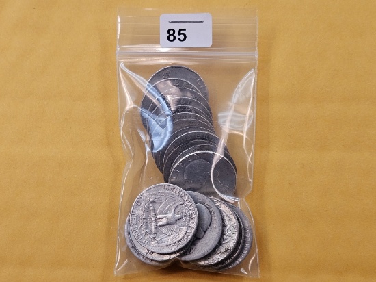 Twenty Mixed Silver Quarters