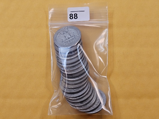 Twenty Mixed Silver Quarters