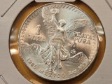 GEM Brilliant Uncirculated 1985 Mexico silver Onza