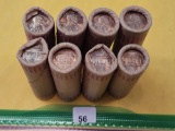 Eight Wrapped Rolls of Brilliant Uncirculated Lincoln Cents