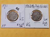 Two Semi-Key Buffalo Nickels