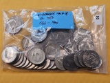Bag of Fifty Kennedy Half Dollars 1966-1990