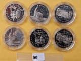 Six Commemorative Clad Half Dollars