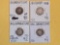 Four mixed silver Barber Dimes