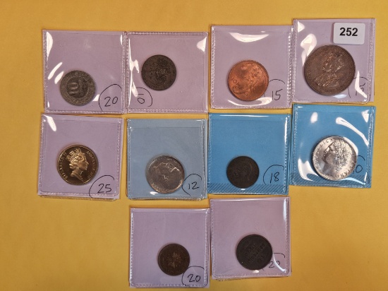 Ten Nicer, little better, mixed World coins