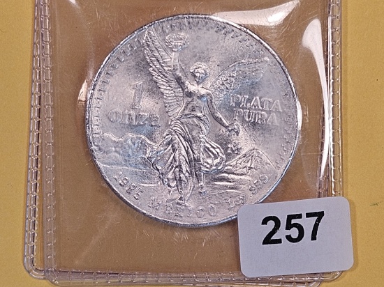GEM Brilliant Uncirculated 1985 Mexico silver 1 Onza