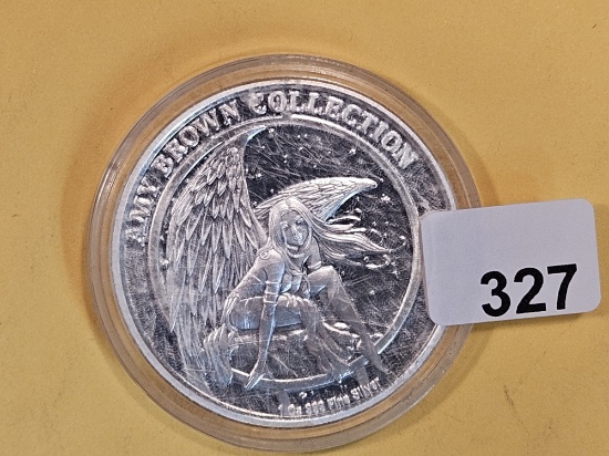 One Troy ounce .999 fine silver art round