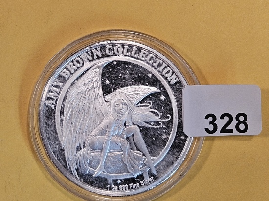 One Troy ounce .999 fine silver art proof round