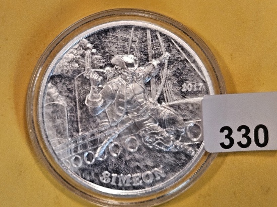 One Troy ounce .999 fine silver art proof round