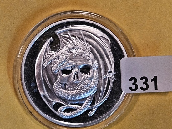 One Troy ounce .999 fine silver art proof round