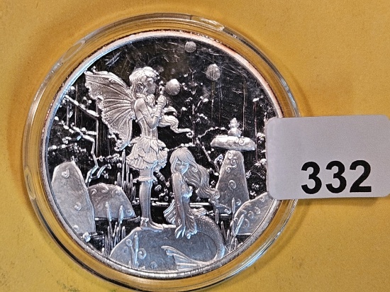 One Troy ounce .999 fine silver art proof round
