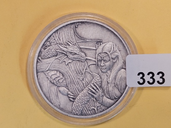 One Troy ounce .999 fine silver art round