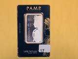 SILVER! PAMP SUISSE One Troy ounce .999 fine silver bar