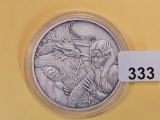 One Troy ounce .999 fine silver art round