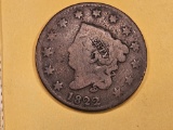1822 Coronet Head Large Cent