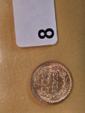 GOLD! Brilliant Uncirculated 1945 Mexico Gold dos pesos