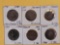 Six better, mixed, copper World Coins