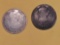 1776 and 1781 Lima Peru silver 2 reals