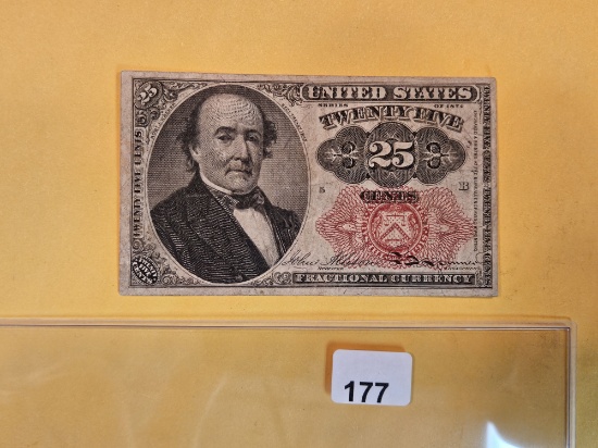 Nicer Series of 1874 Twenty-five cent Fractional Currency