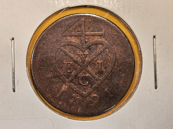 Scarcer 1791 British India-Bombay 2 pice