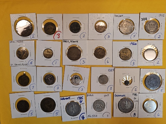 EXONUMIA! Twenty-four mixed tokens