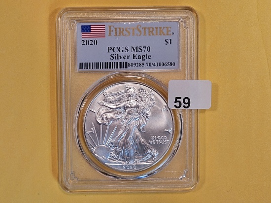 PERFECT! PCGS 2020 American Silver eagle in Mint State 70