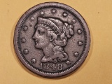 1848 Braided Hair Large Cent