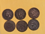 Six Semi-Key Indian Cents