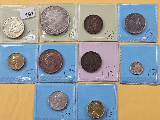 Ten Mixed World Coins
