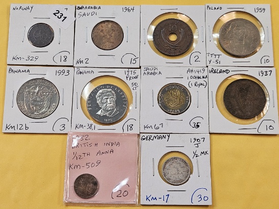 Ten Mixed World Coins