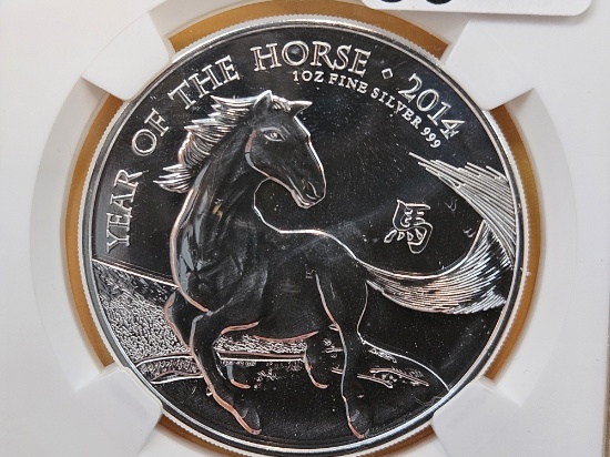 NGC 2014 Great Britain Silver Two Pound in Mint State 69 Deep Proof-like