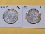 Two Brilliant About Uncirculated Morgan Silver Dollars