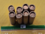 Eight Wrapped Rolls of Brilliant Uncirculated Lincoln Cents