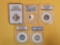 Five, Graded, GEM Proof Deep Cameo Silver Washington Quarters