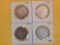 Four mixed Morgan Silver Dollars