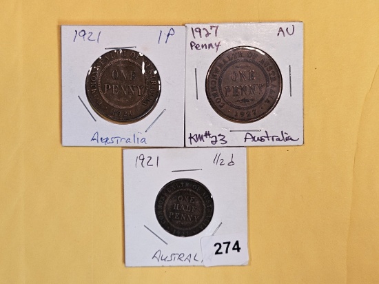 Three little better Australian coppers