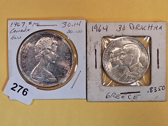 Two silver World coins from the 1960's
