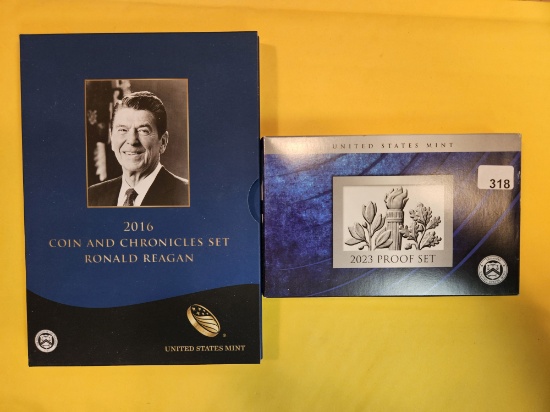 2016 Reagan Coin & Chroniclets Set and 2023 US Proof Set