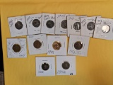 Mix of thirteen small cents