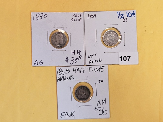 Three mixed Half-Dimes