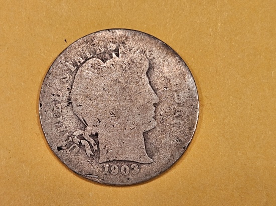 Semi-Key 1903-S Barber Dime