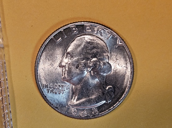Very Choice Brilliant Uncirculated 1948-D Washington Quarter