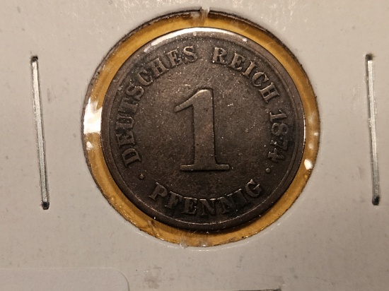 Better date 1874-H German one pfennig