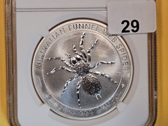 PERFECT! NGC 2015-P Australia Silver Dollar in Mint State 70