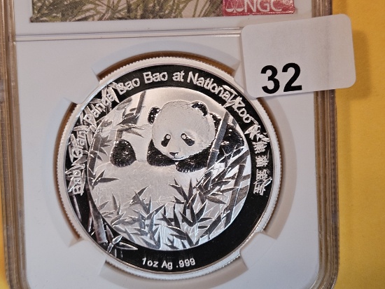 PERFECT! NGC 2015 China silver Panda in Proof 70 Ultra Cameo