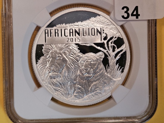 PERFECT! NGC 2015 Burundi Silver 5000 Francs in Proof 70 Ultra Cameo