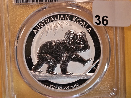 PERFECT! NGC 2016-P Australia Silver Dollar in Mint State 70
