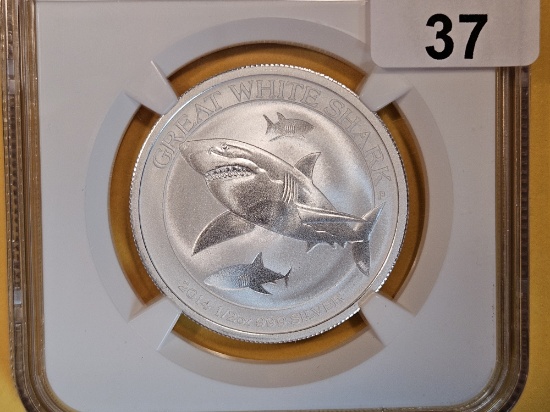 PERFECT! NGC 2014-P Australia silver 50 cents in Mint State 70